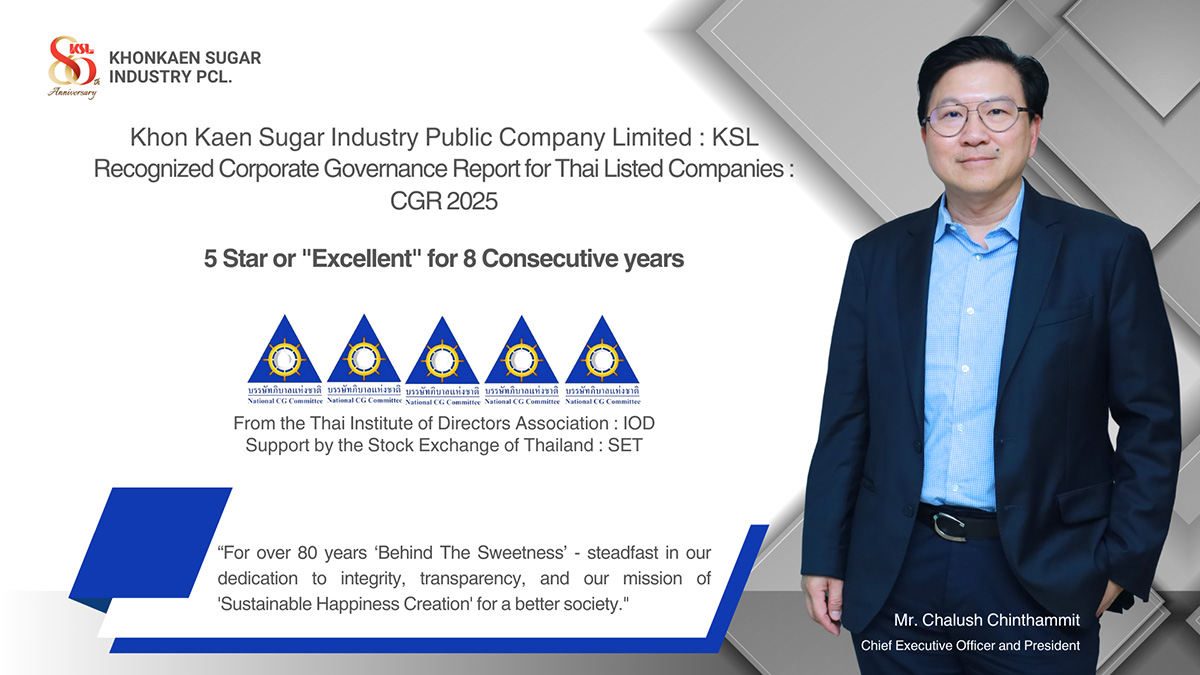 KSL Recognized Corporate Governance Report for Thai Listed Companies: CGR 2025