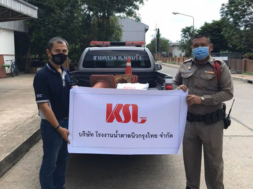 มอบเจลแอลกอฮอล์แก่หมู่บ้านบริเวณรอบโรงงาน ป้องกันการแพร่ระบาดของเชื้อไวรัสโคโรนา 2019